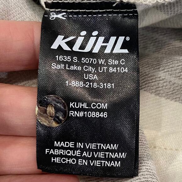 Kuhl Women's Kamila Flannel Shirt Light Gray Plaid Button Down Size SMALL - Picture 8 of 9